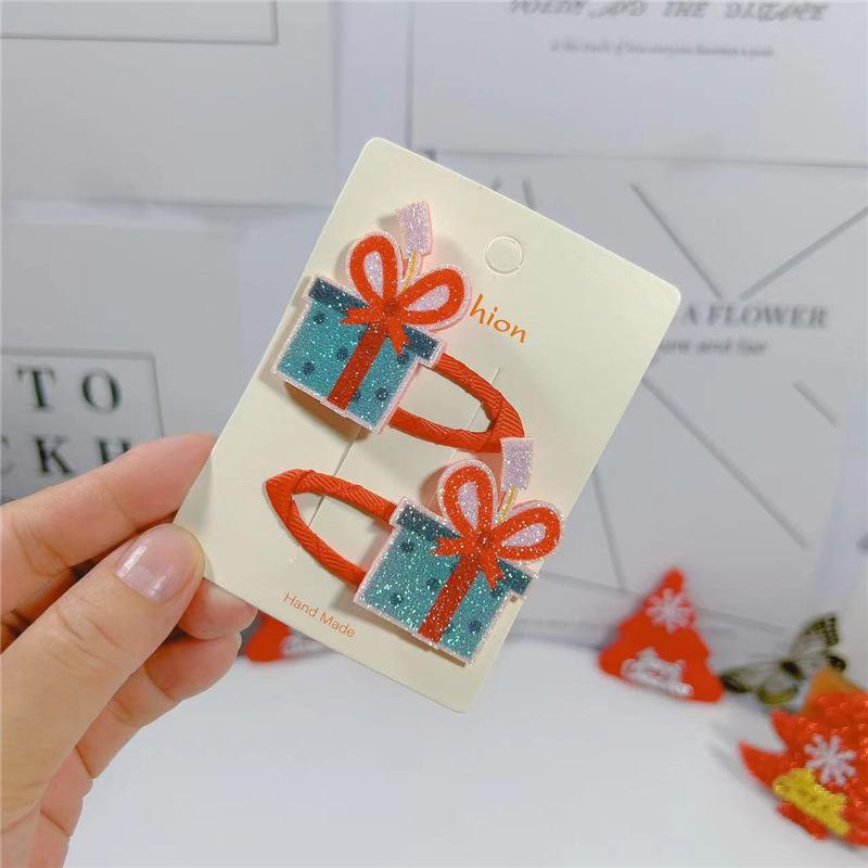 22g Weight Hair Clip Hair Accessories Type 1 Pair Quantity Street Occasion Christmas Festival Cartoon Pattern Girl'S Gender Classic Style Style Christmas Classic Style Girl'S Cartoon Hair Clip 4