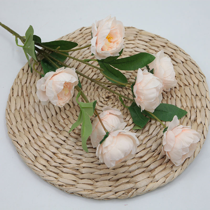 Flor Artificial 6-cabeza exquisita peonía artificial peonía flor boda Home Hotel accesorios de tiro Flor de seda flor artificial al por mayor