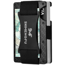 创意金属卡包男士铝合金消磁防盗刷证件卡夹碳纤维超薄零钱包小巧