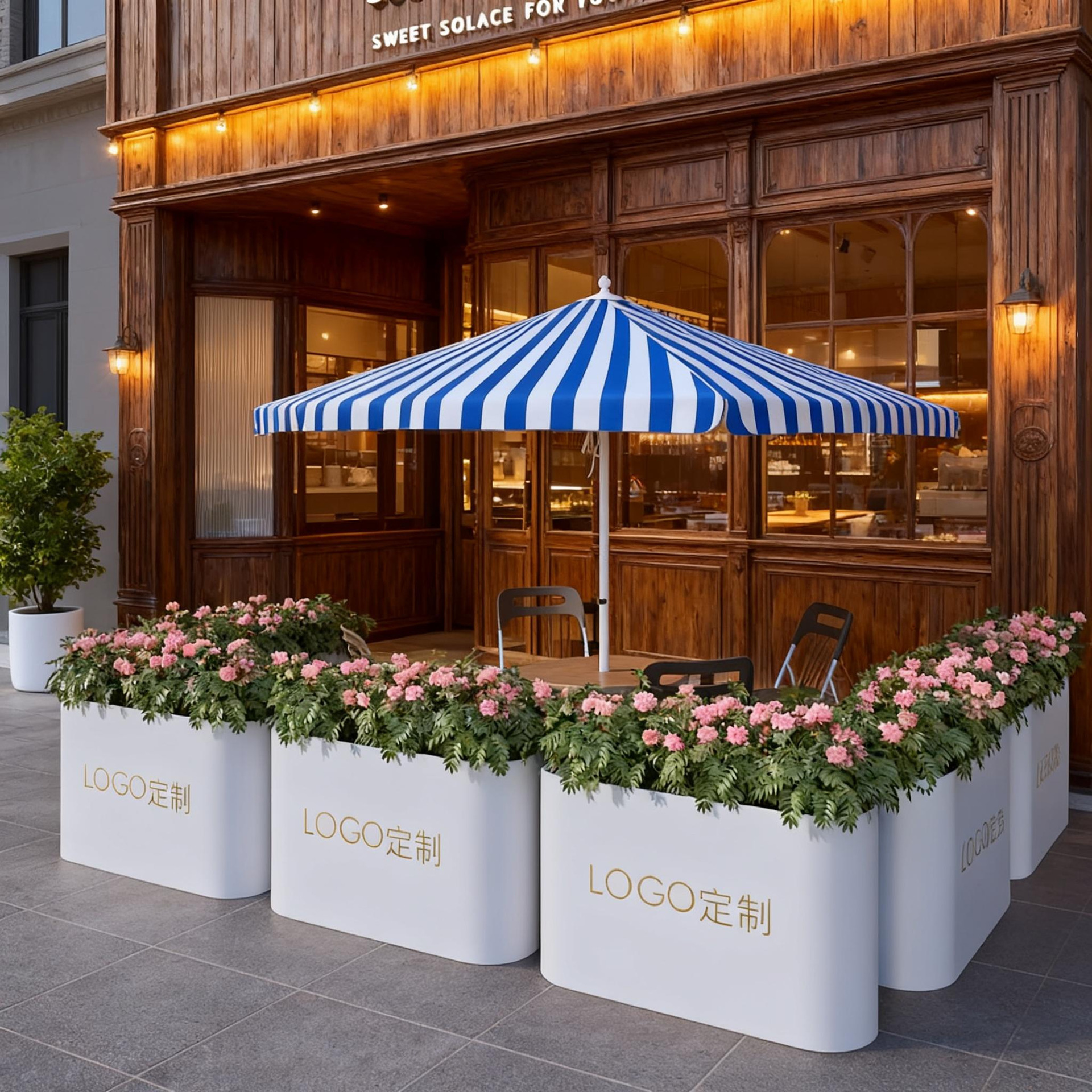 屋外ステンレス鋼フラワーボックスバルコニー植栽ボックス広場商業街長方形花壇鉄製完成品フラワーチャンネル