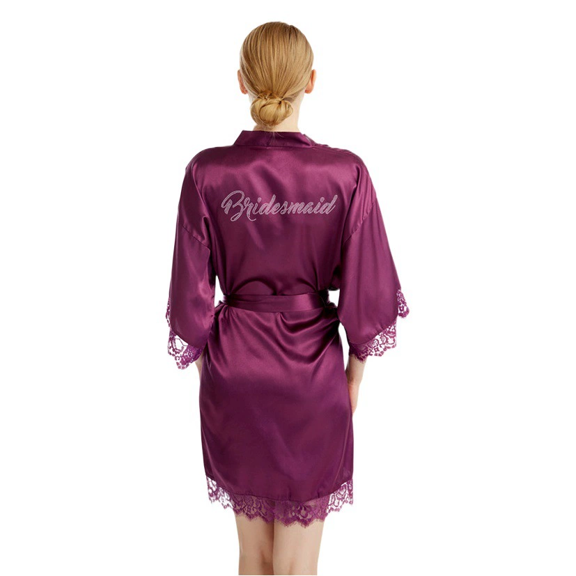 Алмазная Bridesmaid летняя свадьба подружки невесты кардиган пижак высокого уровня кружева свадебный халат утренний халат