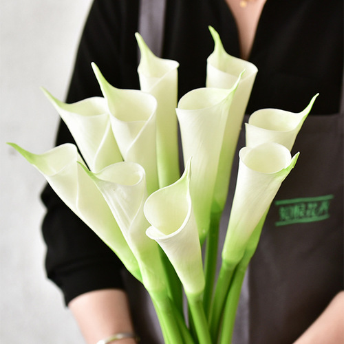 Simulated Flower PU Calla Lily Indoor Home Flower Arrangement Decor Ornament Artificial Flower Photo Prop Artificial Flower Bouquet