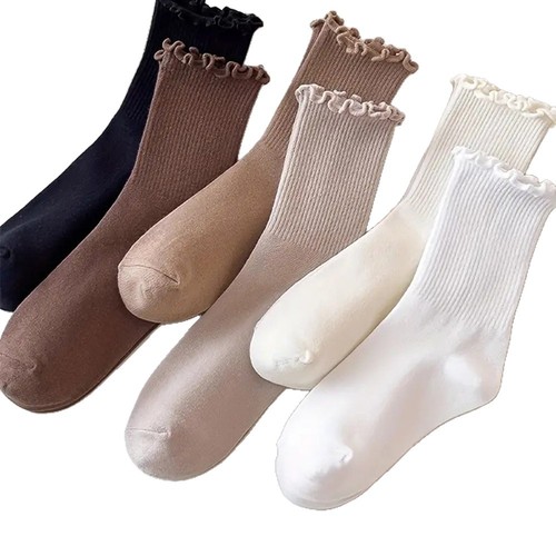 Socks for women's middle tube spring and autumn cotton sexy ears lace ins Japanese versatile pile autumn and winter jk women's socks