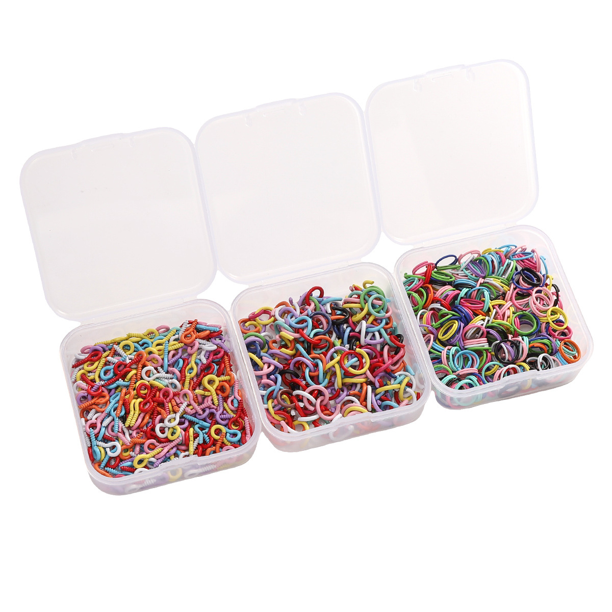 박스형 컬러 스프레이 페인트 키 체인 테일 체인 도어 버클 오픈 링 버클 수제 DIY 액세서리 쥬얼리 재료 패키지