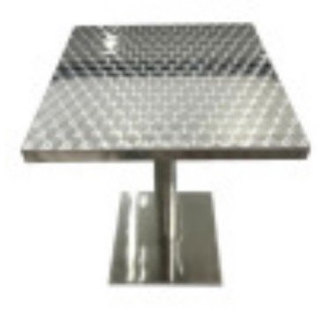 Mesa de comedor plegable de gran estante, mesa de comedor de acero inoxidable, mesa de mesa