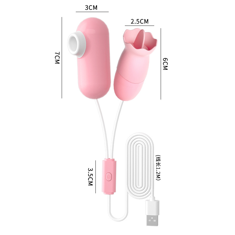 Lale huevo ABCDE USB doble salto huevo chupar lengua lamir varilla de vibración de frecuencia variable para adultos artículos sexuales