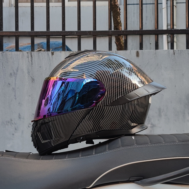 Casco de Motocicleta Orz con Certificación DOT para Hombre y Mujer, Casco Abierto con Visera Doble, Spoiler de Invierno, Cobertura Media, Azul para Todas las Estaciones.