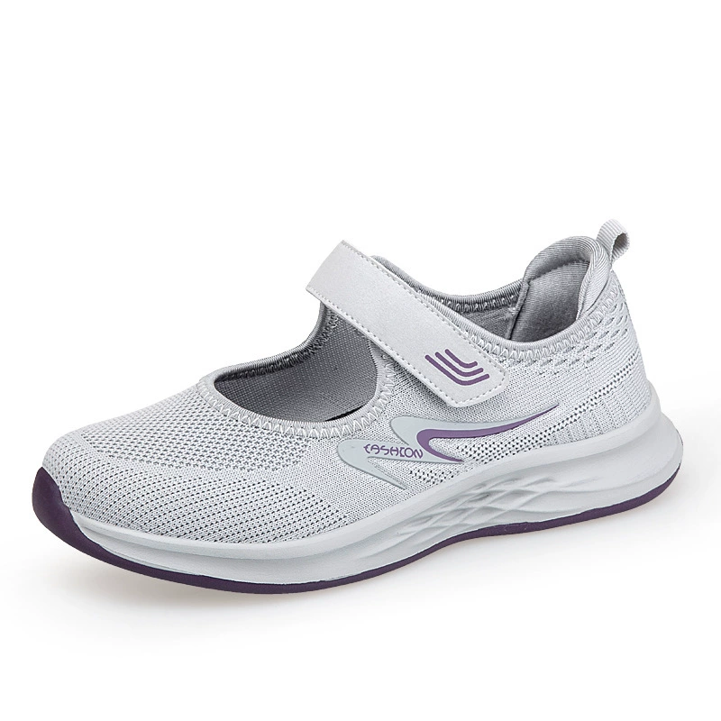 226 Женская тканая сетчатая обувь, прогулочная обувь, весенне-летняя обувь на липучке, мелкий чехол, повседневные кроссовки для бега, обувь для мам