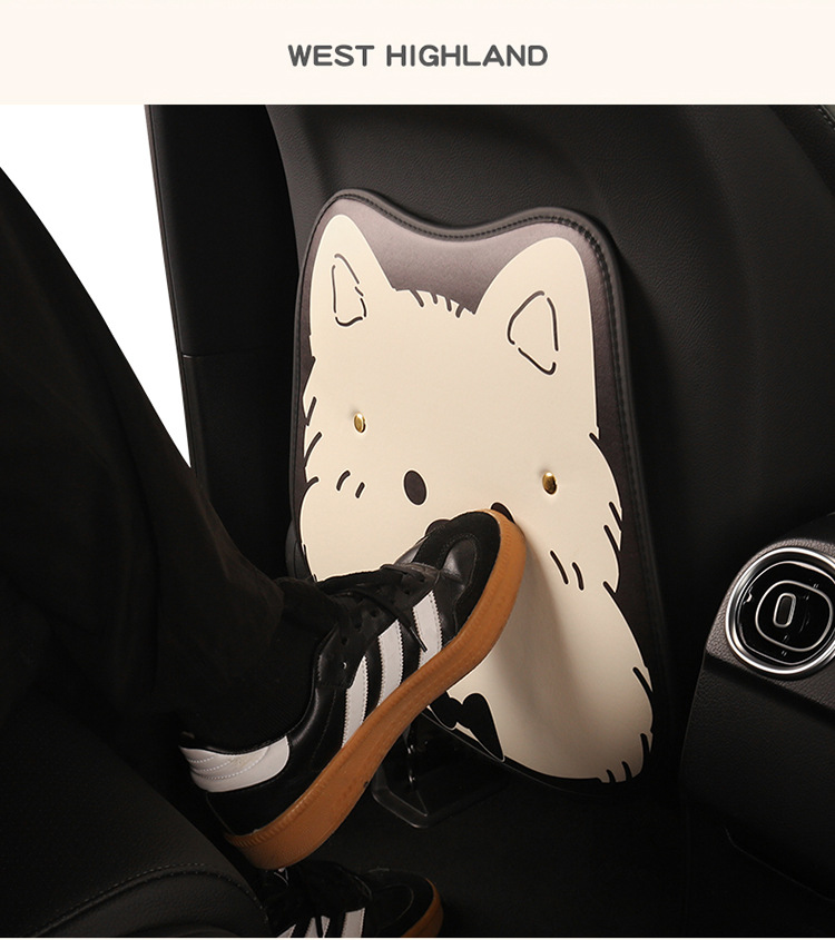West Highland Car Anti-Kick Pad Cartoon Cute Kidsren's Seat Back Anti-Scratch Pad Universal Decorative Rear Seat Back Anti-Kick