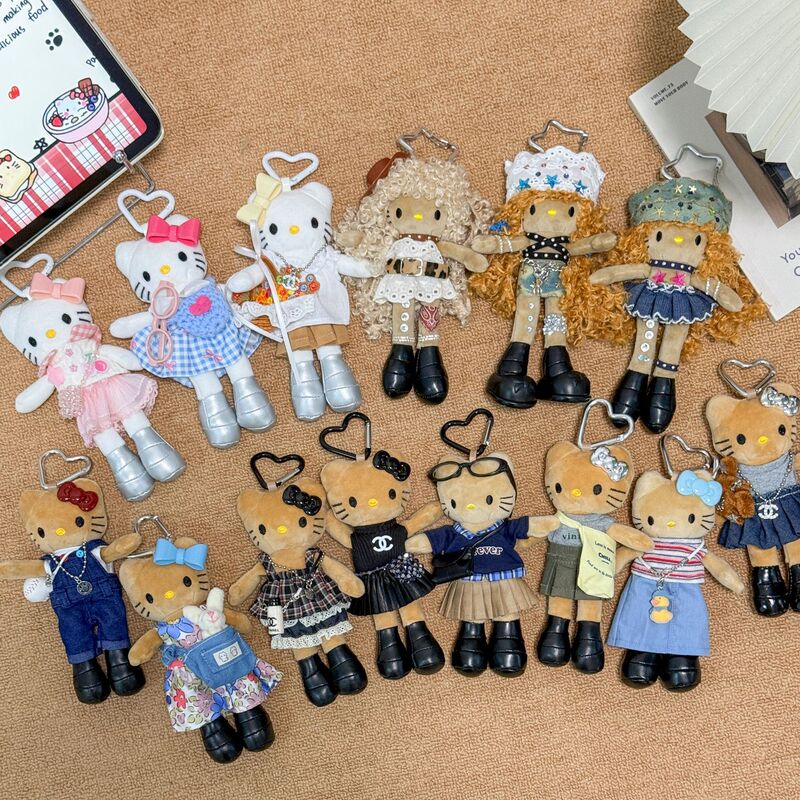 New Cute Long-Legged Kitty Spring and Summer Pendant Dress-Up Doll Clothes Ins-Style Doll Pendant Backpack Keychain