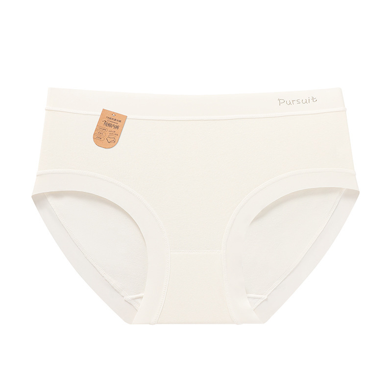 Ropa interior de algodón para bebés de clase A minimalista, ropa interior de algodón para mujer, cintura media, ropa interior cómoda para la cadera, entrepierna de algodón de algodón de algodón para mujer 7a antibacteriano image 11