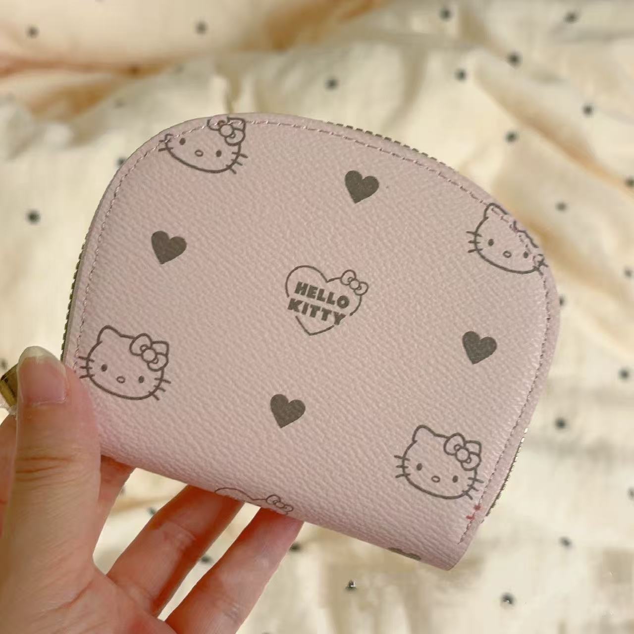 핑크 헬로키티 프린트 카드 홀더(정품 상자 포함)