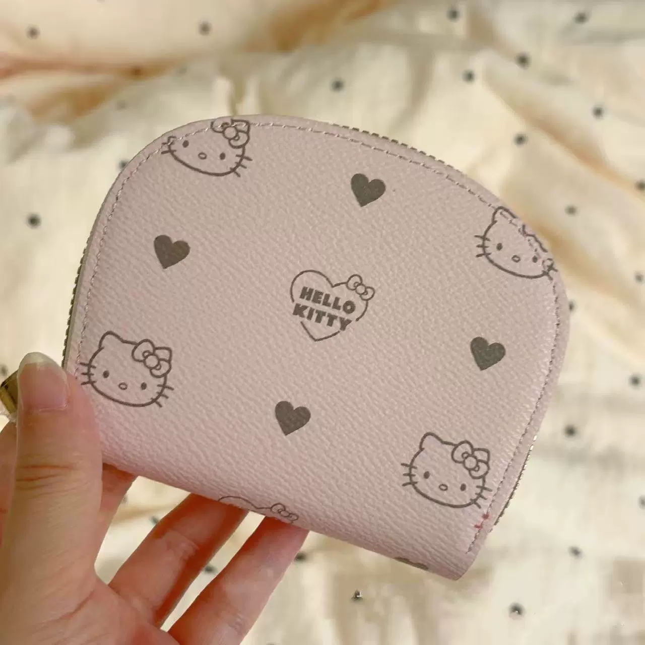 Hello Kitty, милый ретро карта держатель, орган с молнией, ручной органайзер сумка, маленький кошелек