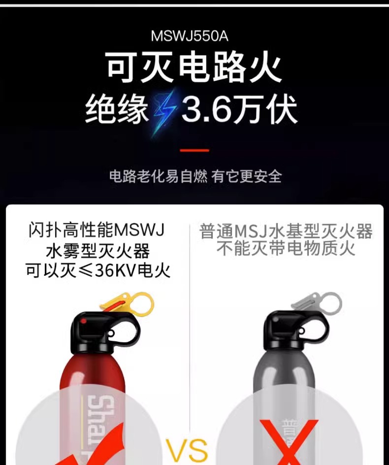 Car-Mounted Fire Extinguisher for Home Use, New Explosion-Proof Model for Private Cars, Water-Based, High-Temperature Resistant, Small Portable for Car Interior, Annual Inspection