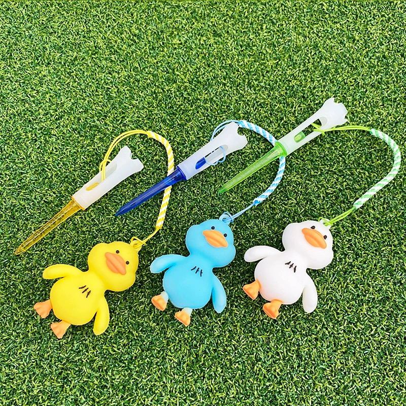 Новая модель милая утка гольф Tee мультфильм подвеска GOLF TEE анти-потерянный пластиковый шариковый гвоздь аксессуар Tee