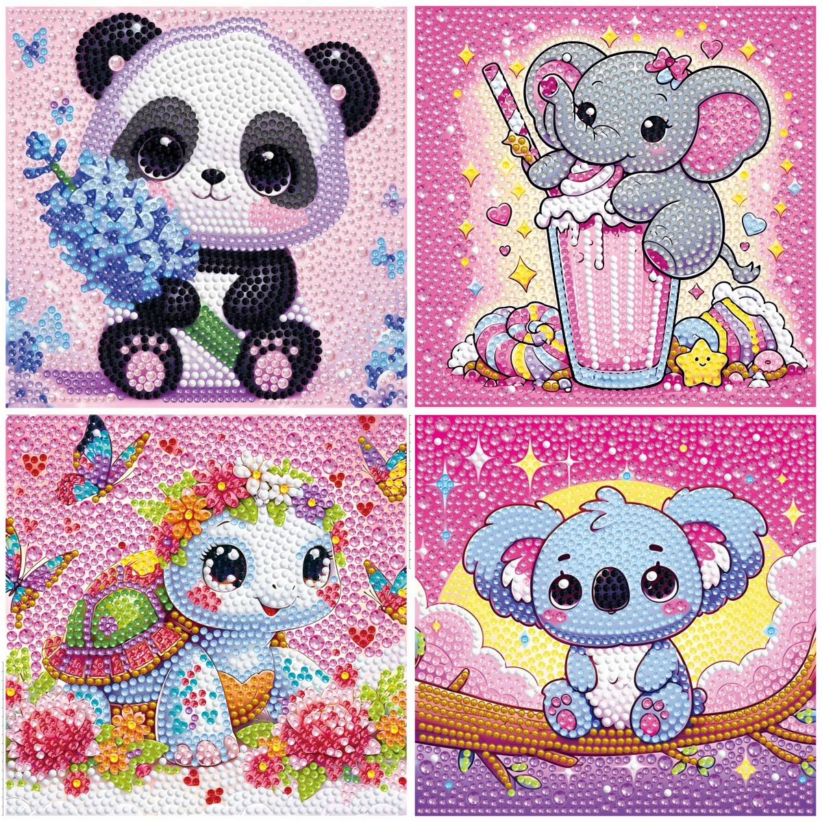 Transfronterizo Amazon nuevo dibujo de diamante infantil diy niña juguetes hechos a mano animal diamante dibujos animados pegatinas