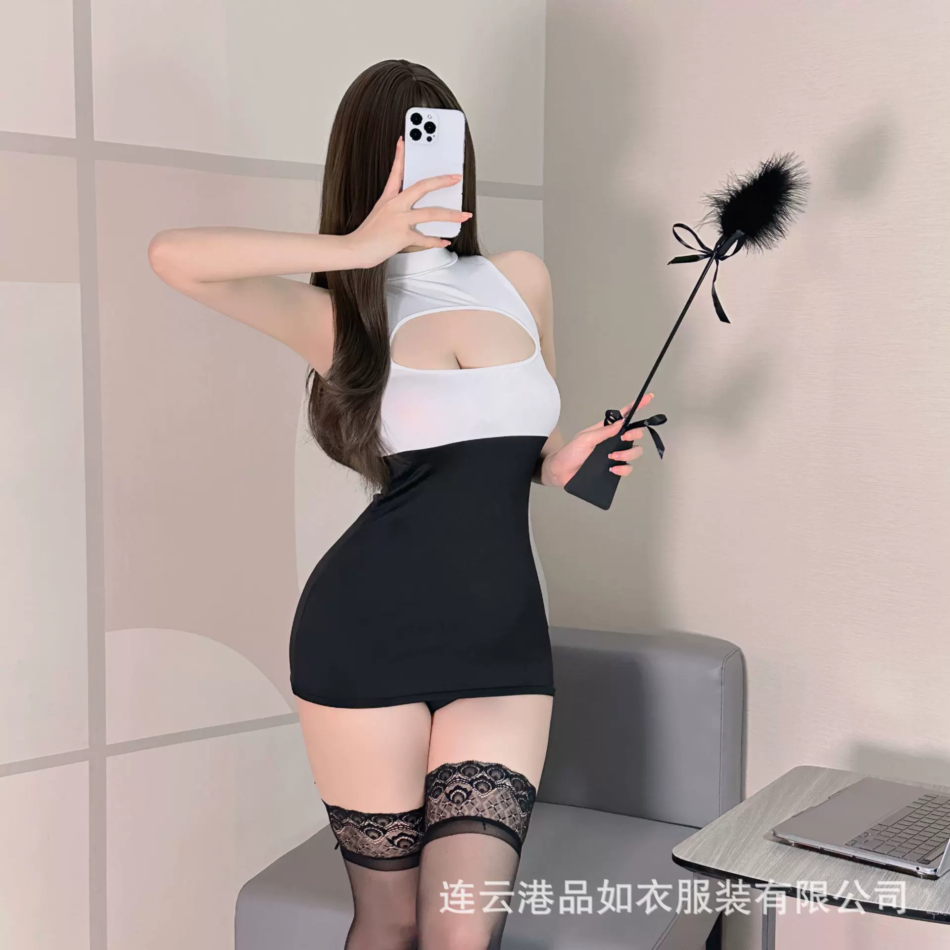 污力兔情趣内衣性感漏胸秘书制服诱惑骚超短裙激情包臀裙纯欲免脱