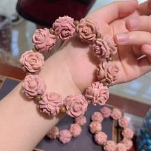 精品血柏木三面花手串高端盘玩手串手链文玩时尚饰品小红书同款