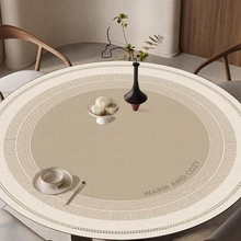 圆桌桌垫防水防油防烫免洗轻奢感加厚皮革折叠圆形桌布茶批发
