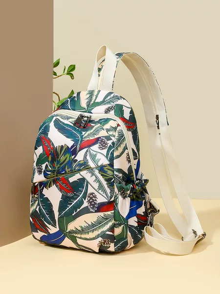 New Foreign Trade Style Graffiti Chinese Style Backpack for Women, Fashionable Casual Travel Backpack, Can Be Used as a Single Shoulder Bag, Oxford Cloth School Bag for Women