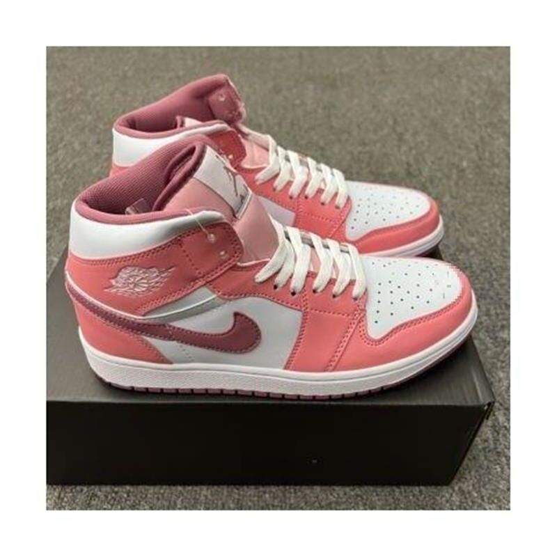 Aj1 Pink and White Trendy Fashion High-Value Basketball Shoes Sports Shoes Running Shoes Casual Breathable Wear-Resistant Height-Increasing Aj1 Pink and White Trendy Fashion High-Value Basketball Shoes Sports Shoes Running Shoes Casual Breathable Wear-Resistant Height-Increasing
