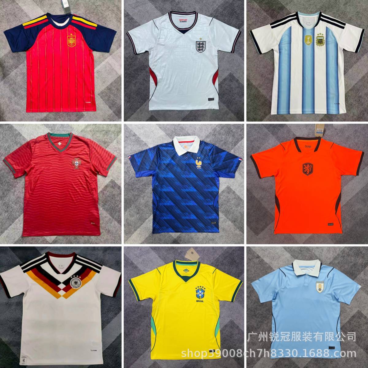 2026 USA-Canadian Cup National Team Fan Factory Direct Sales: Short-sleeved Soccer Jerseys for Spain, Argentina, and France