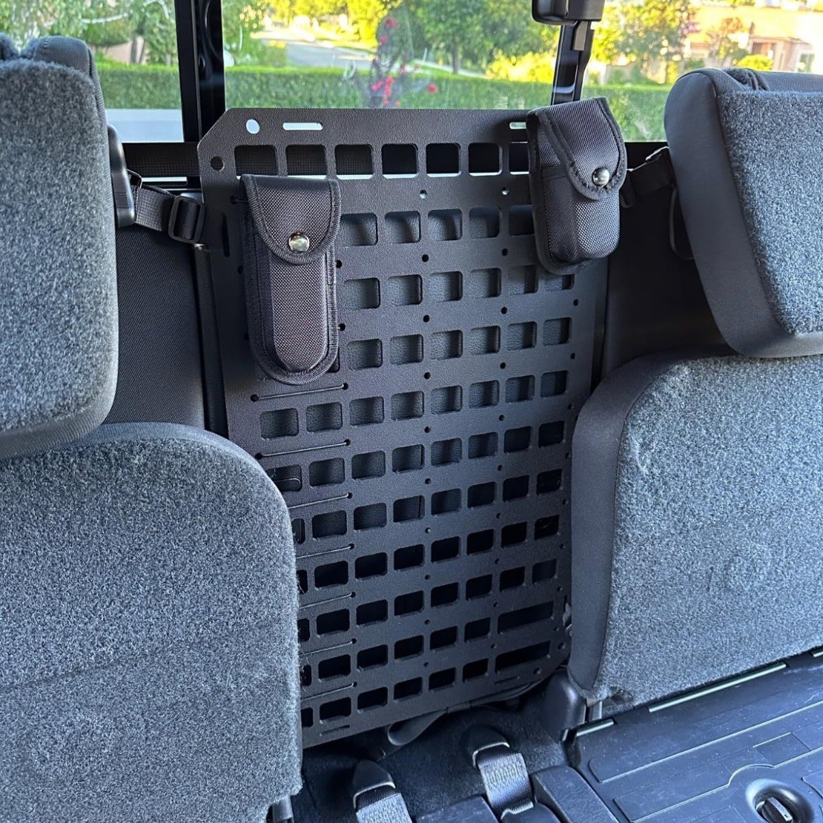 Car seat tactical hanging panel MOLLE vehicle storage panel ABS material universal modification part black 43×33