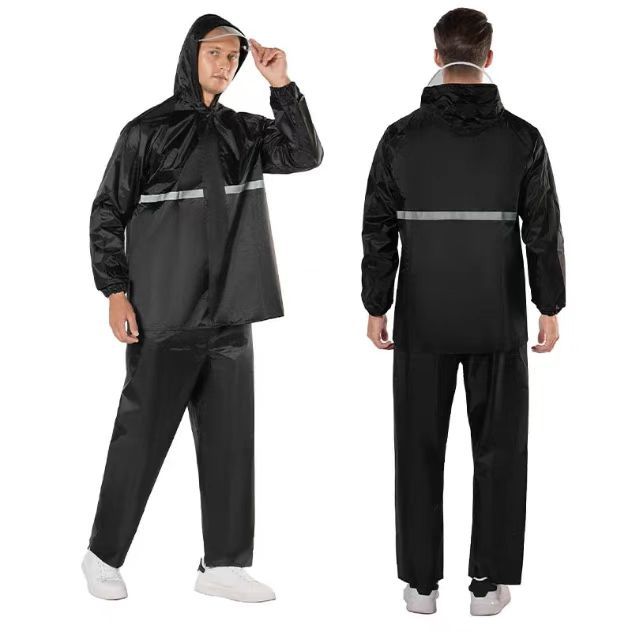 Comercio exterior exportación transfronteriza espesa tela de oxford chaqueta de lluvia dividida pantalones de lluvia procesamiento de lluvia tormentosa reflejante personalizada chaqueta de agua de protección laboral