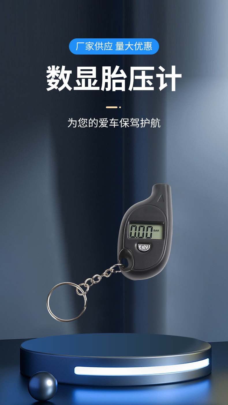 Portable Keychain Tire Pressure Meter Digital Display Measuring Car Tire Pressure Mini Tire Pressure Meter Tire Pressure Gauge