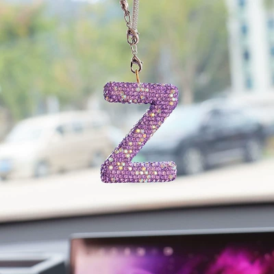 Car hanging: clay car interior accessories - z-letter-car-pendant-lotus-purple