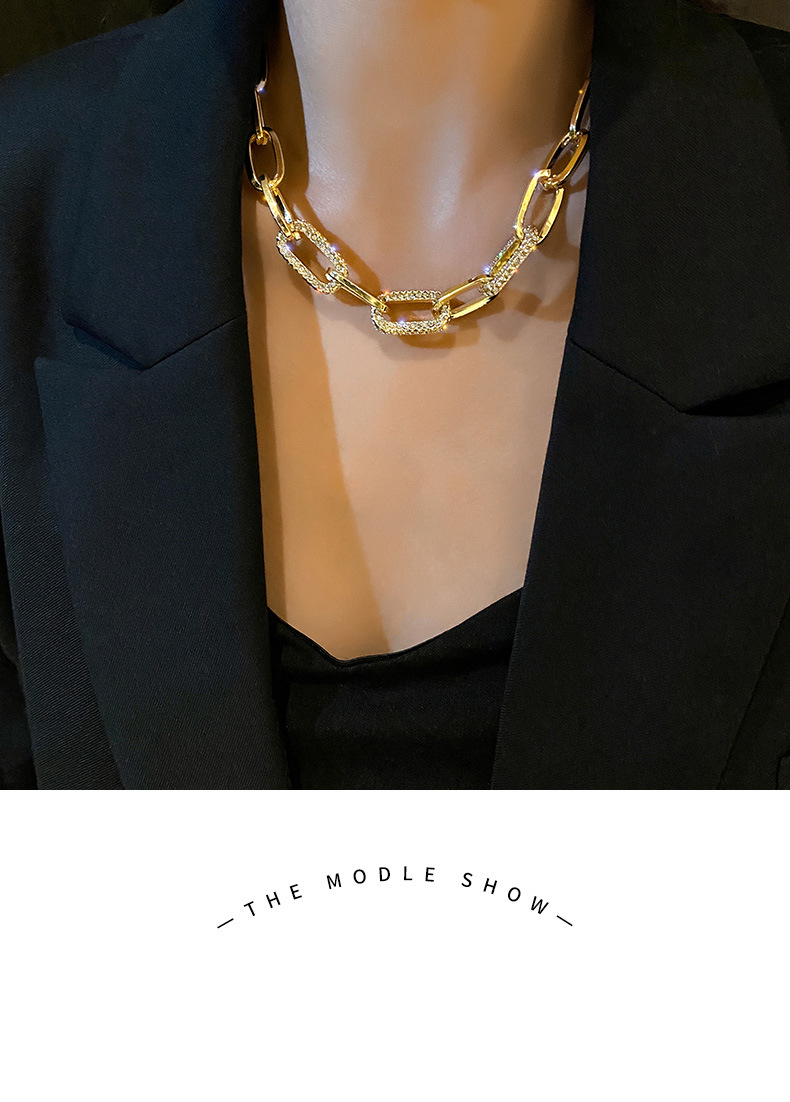 Fashion Geometric Alloy Inlay Rhinestones Womenu0027S Necklace