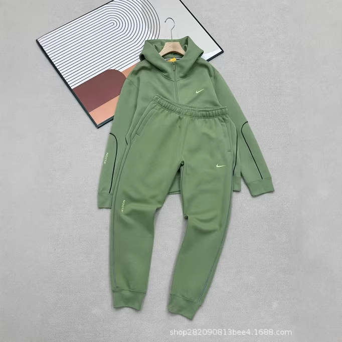 Spring and Autumn New Style Small Hook Nocta Men's Reflective Stripe Casual Sports Hooded Zip-Up Sweatshirt Set Spring and Autumn New Style Small Hook Nocta Men's Reflective Stripe Casual Sports Hooded Zip-Up Sweatshirt Set