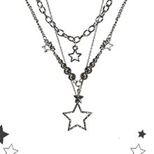星轨锁链 复古辣妹风颈链吊坠项链套装风小众吊坠三层金属锁骨链