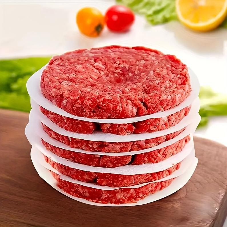 Papel de hamburguesa de calidad alimenticia pulpa de tronco cuadrada redonda gruesa de doble cara aceite de silicona antiadherente esterilla de papel de pastel de carne image 3