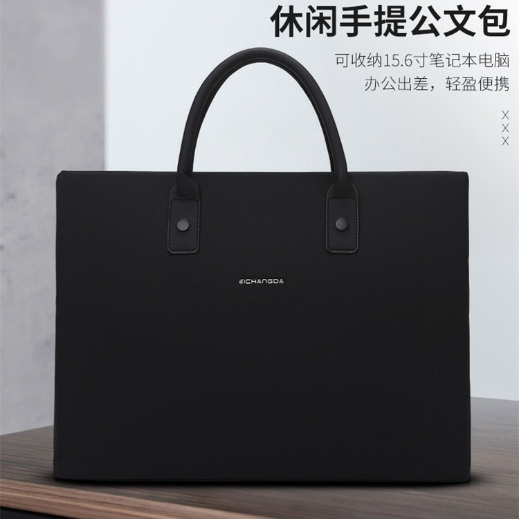 Cross-Border Large-Capacity Portable Document Bag, Briefcase, Business Meeting Bag, Archive Document Bag, File Bag with Logo Printing