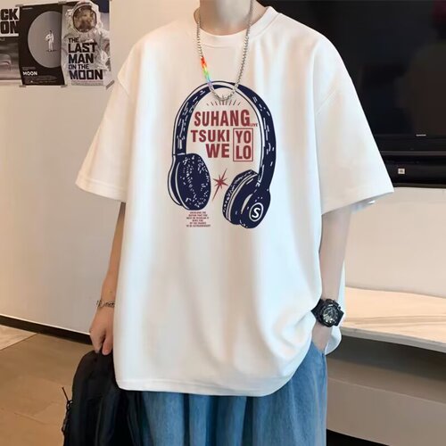 Factory Direct Sale Men's Summer Loose Hong Kong Style Half-Sleeve T-Shirt for Middle and High School Students Trendy 5-Button Down T-Shirt