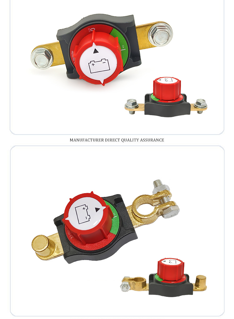 New Hex Knob Brass Battery Terminal Disconnect Switch Car Modification Extension Accessories Power Switch