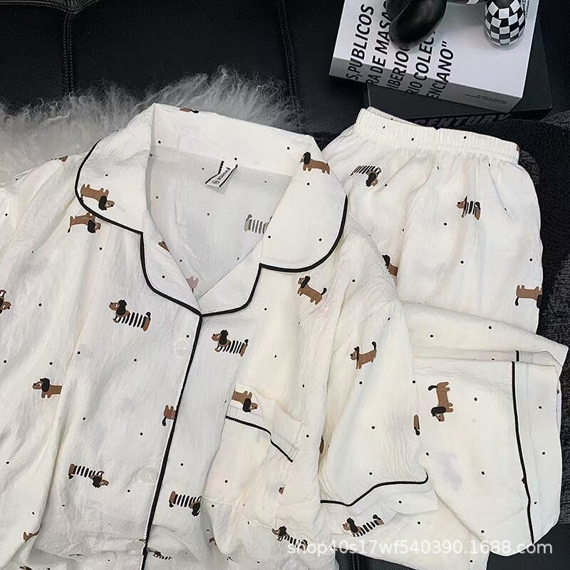 爆款云朵棉睡衣女春秋新款开衫翻领长袖长裤家居服两件套装可外穿|undefined
