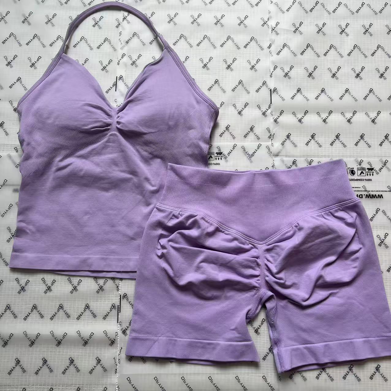 AliExpress venta caliente DFYNE nuevo fitness yoga traje deportivo chaleco halter sujetador pantalones cortos traje mujer