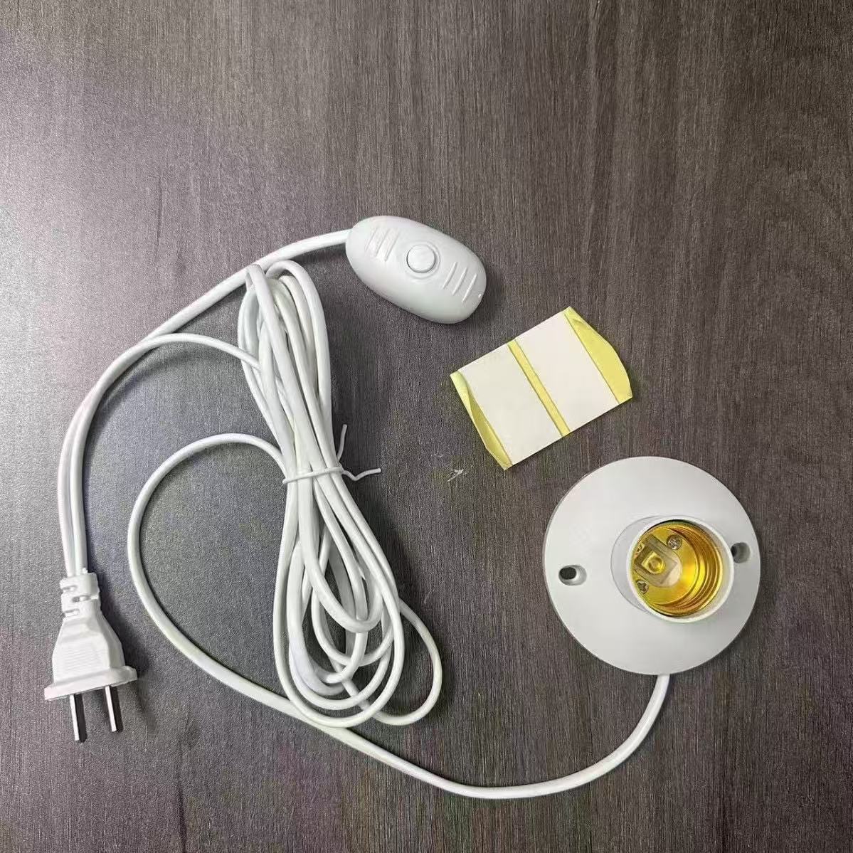 Línea de lámpara de puerto de tornillo E27 Cabeza de lámpara de cable con cable de pared de escalada con cable de extensión de enchufe de cable de lámpara LED colgante bombilla de línea