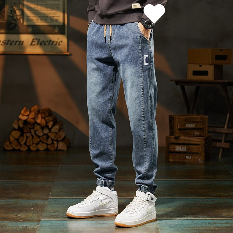 Men's Work Jeans, Wear-Resistant, Loose-Fitting, Elastic, Construction Site Anti-Tear Work Clothes, Labor Protection Work Pants