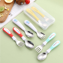 304不锈钢儿童水果叉创意可爱风水果叉勺两件套餐具宝宝周岁礼品