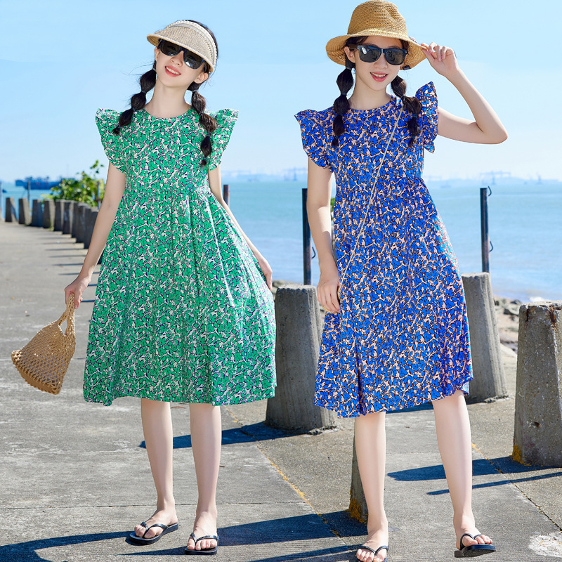 Diseño original vestido de las niñas de Corea del Sur ropa los niños verano nuevo 2024 niños verano poco vuelo princesa vestido