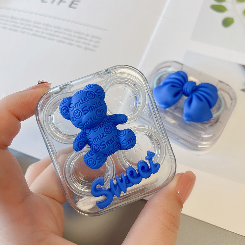 Klein Blue ~ Screw-free Cover Integrated Contact Lens Box Advanced Sense Boys ins Leak-proof Beauty Pupil Box Women's New