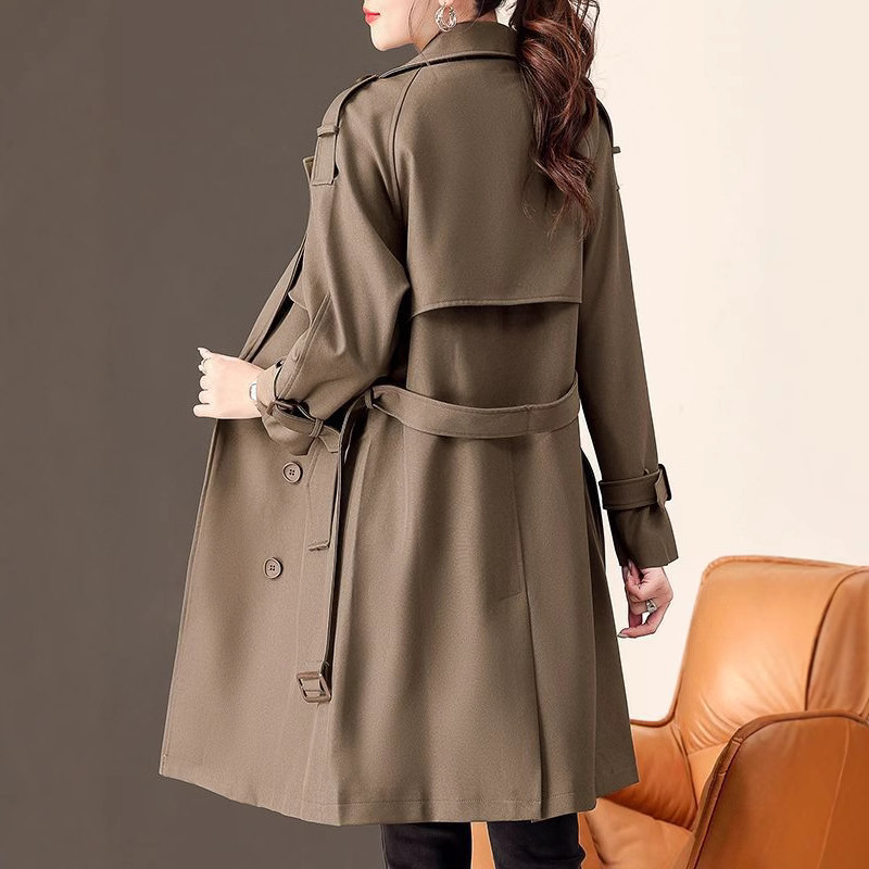 British-style European-style Windbreaker Women's 2025 New Spring and Autumn Elegant Slim-fit Slimming All-match Coat Mid-length Jacket