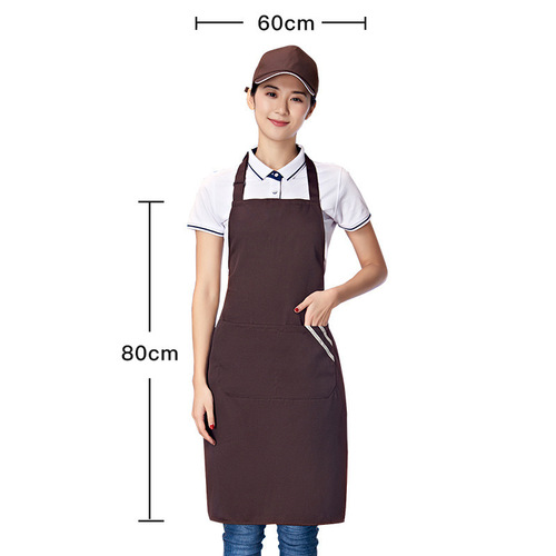 Apron custom-made work clothes with logo printed on hot pot shop milk tea shop apron hat set three-piece flower supermarket women