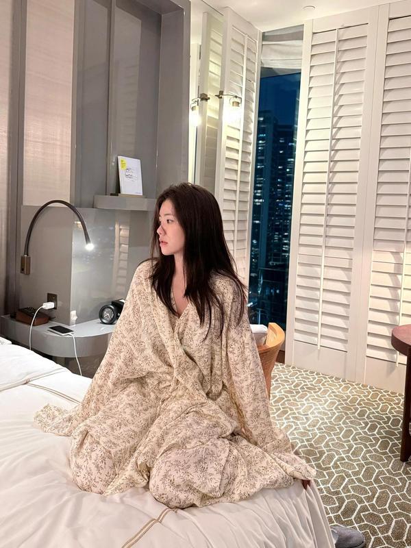 韩系ins温柔甜美碎花棉纱睡衣女秋季新款宽松小众休闲家居服套装|undefined