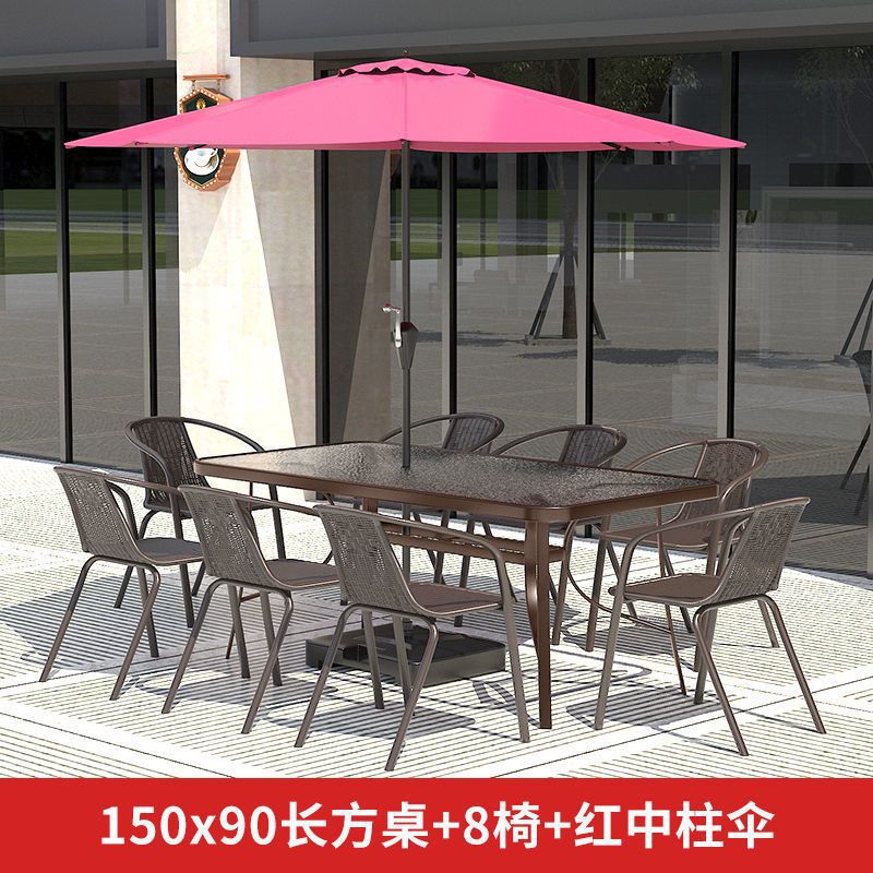 150C 제인 앙 8인용 의자 + 센터 컬럼 우산