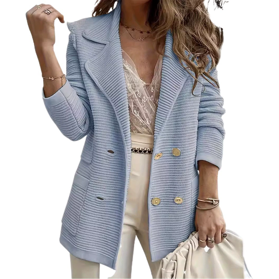 Европейская и американская трансграничная Внешняя торговля женская одежда Amazon короткий текстурный Повседневный Топ куртка с длинным рукавом пальто осень и зима новые женские