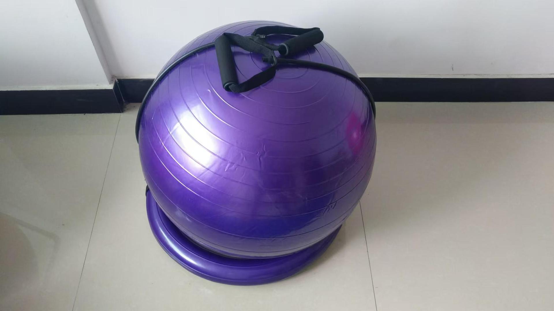 베이스 + 65cm 볼 + 손잡이 공기 펌프 보라색 세트